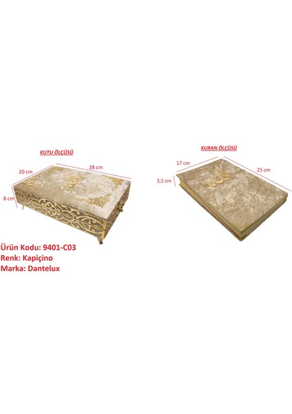 Kadife Plaket Kuran ve Kabı 9401-C03 fırsatları
