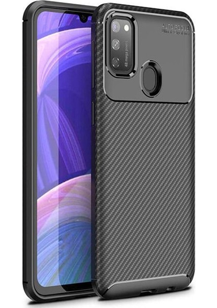 Samsung Galaxy M30S Karbon Görünüm Negro Silikon Kılıf