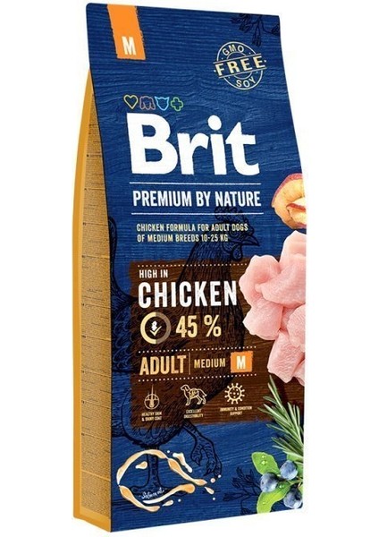 Pet Line Brit Premium Nature Orta Irk Tavuklu Yetişkin Köpek Maması 15 kg