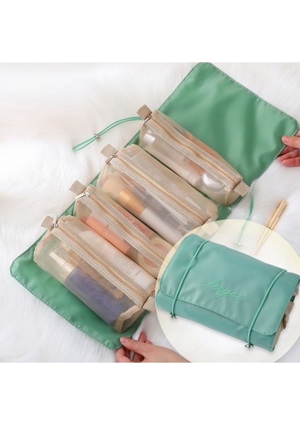 4 Aradan 1 Kadın Trav Portatif Su Geçirmez Kozmetik Çanta Yeşil (Yurt Dışından)