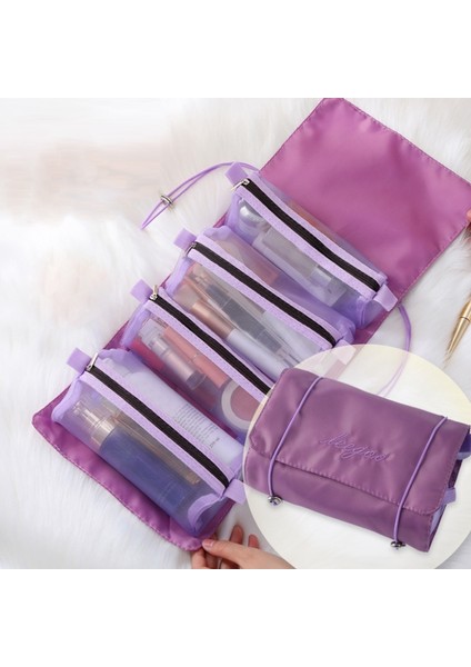 4 Aradan 1 Kadın Trav Portatif Su Geçirmez Kozmetik Çanta Menekşe (Yurt Dışından)