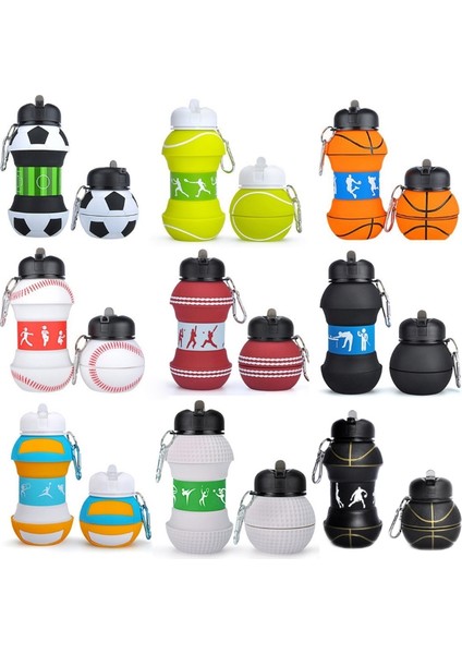 Sızıntılı Silikon Katlanır Bardağı, Şekil: Futbol 550ML(Yurt Dışından)