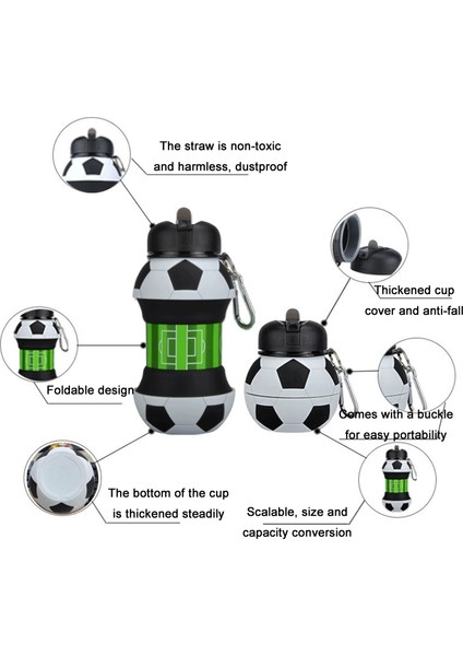 Sızıntılı Silikon Katlanır Bardağı, Şekil: Voleybol 550ML(Yurt Dışından)