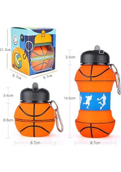Sızıntılı Silikon Katlanır Bardağı, Şekil: Voleybol 550ML (Yurt Dışından)