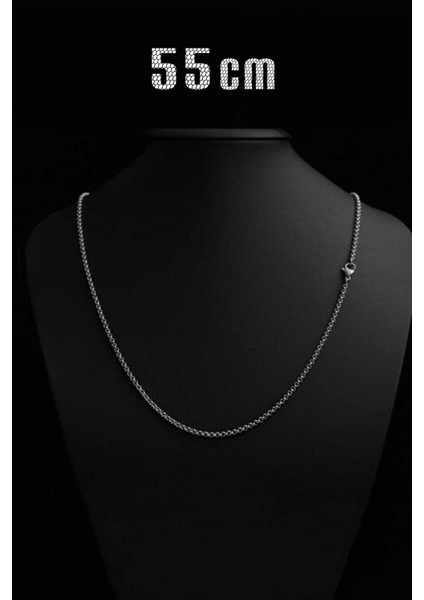 Forse Unisex Ince Çelik Zincir Kolye 55 cm