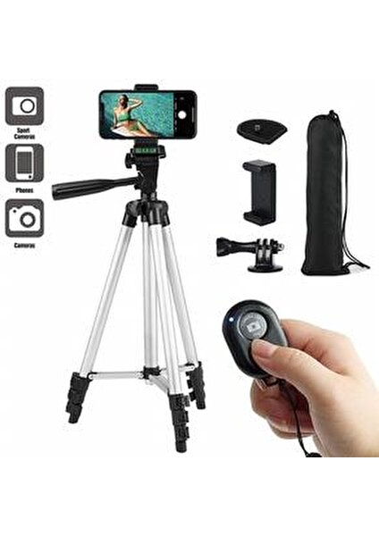 Alüminyum Alaşım Cep Telefonu Canlı Tutucu Tripod Spor Kamera Standı Slr Kamera Açık Fotoğraf Tripod Telefon Tutucular ve standı (Yurt Dışından)