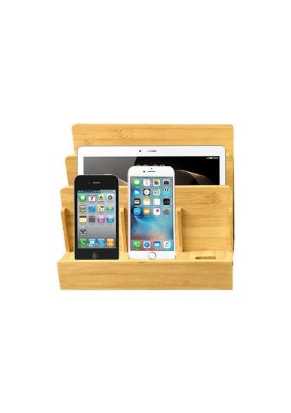 Çok Fonksiyonlu Doğal Bambu Ahşap Şarj Istasyonu Şarj Dock Cradle Standı Tutucu Saklama Kutusu iPhone 5 6 S 7 Artı iPad Mac Için Telefon Tutucu ve duruş (Yurt Dışından)