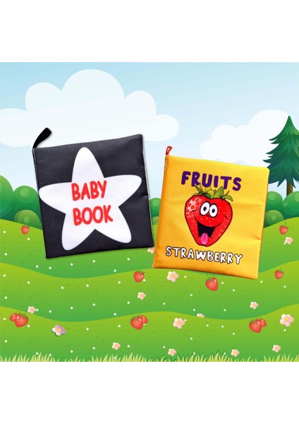 2 Kitap Tox Ingilizce Siyah-Beyaz Bebek ve Kumaş Sessiz Kitap E136 E126 - Bez Kitap , Eğitici Oyuncak , Yumuşak ve Hışırtılı indirimleri