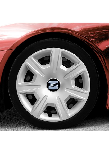 Seat Leon 15 Inç Jant Kapağı Amblemli Gri 4 Adet 1 Takım 142