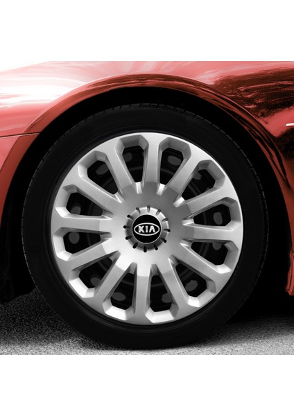 Kia Clarus 15 Inç Uyumlu Jant Kapağı Amblemli Gri 4'lü Takım 121