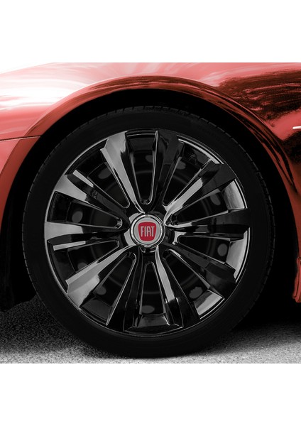 Fiat Idea 16 Inç Jant Kapağı Amblemli Piano Black 4'lü Takım 214