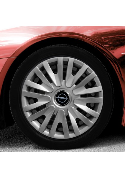 Opel Astra F 15 Inç Jant Kapağı Amblemli Gri 4'lü Takım 124