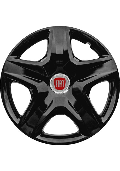 Fiat Marea 15 Inç Uyumlu Jant Kapağı Amblemli Piano Black 4'lü Takım 202