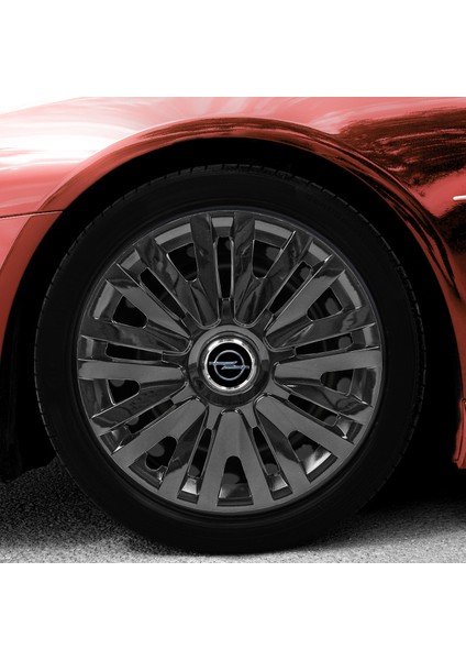 Opel Corsa D 14 Inç Jant Kapağı Amblemli Piano Black 4'lü Takım 208