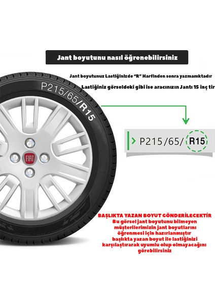 Fiat Linea 15 Inç Jant Kapağı Amblemli Gri 4 Adet 1 Takım 146
