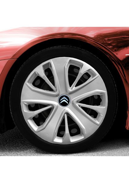 Citroen 15 Inç Jant Kapağı Amblemli Gri 4 Adet 1 Takım 138