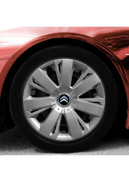 Citroen C5 15 Inç Jant Kapağı Amblemli Gri 4'lü Set 114
