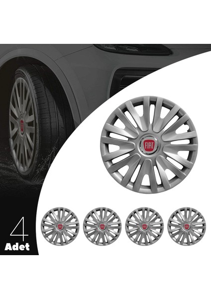 Tofaş Doğan 14 Inç Jant Kapağı Amblemli Gri 4'lü Set 123