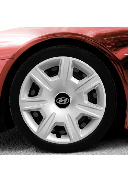 Hyundai I10 15 Inç Jant Kapağı Amblemli Gri 4'lü Takım 142