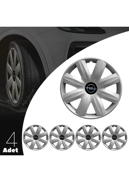 Opel Kadett 13 Inç Uyumlu Jant Kapağı Amblemli Gri 4 Adet 1 Takım 115