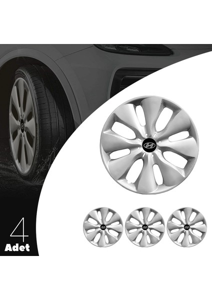 Hyundai Matrix 15 Inç Jant Kapağı Amblemli Gri 4 Adet 1 Takım 133
