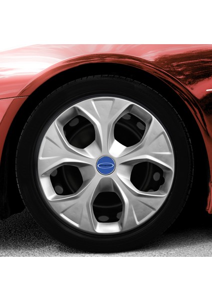 Ford Mondeo 14 Inç Uyumlu Jant Kapağı Amblemli Gri 4'lü Takım 112
