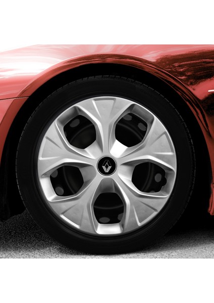 Renault Fluence 15 Inç Jant Kapağı Amblemli Gri 4'lü Set 113