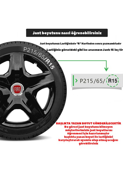 Tofaş Şahin 14 Inç Uyumlu Jant Kapağı Amblemli Piano Black 4 Adet 1 Takım 201