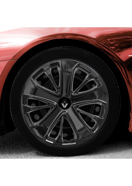 Renault Laguna 15 Inç Jant Kapağı Amblemli Piano Black 4 Adet 1 Takım 215