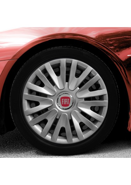 Fiat Brava 15 Inç Jant Kapağı Amblemli Gri 4 Adet 1 Takım 124