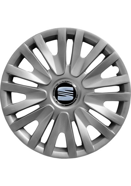Seat Leon 14 Inç Jant Kapağı Amblemli Gri 4'lü Set 123