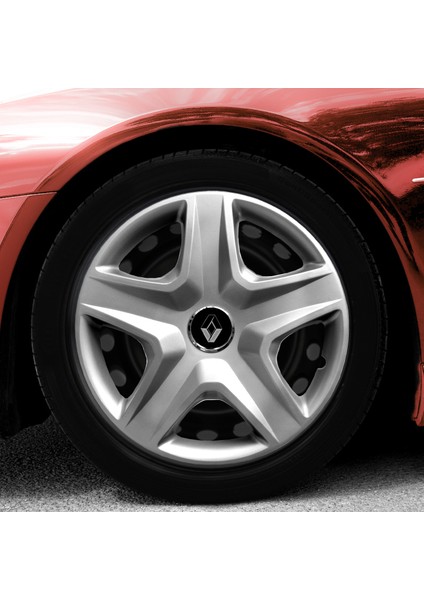 Renault Megane 4 15 Inç Jant Kapağı Amblemli Gri 4'lü Set 119