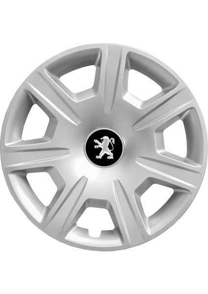 Peugeot 307 15 Inç Jant Kapağı Amblemli Gri 4'lü Set 142