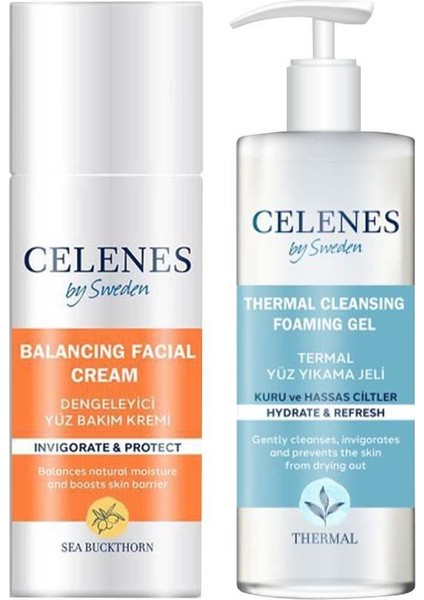 Celenes By Sweden Temizleme Jeli 250 ml ve Dengeleyici Yüz Kremi 50 ml