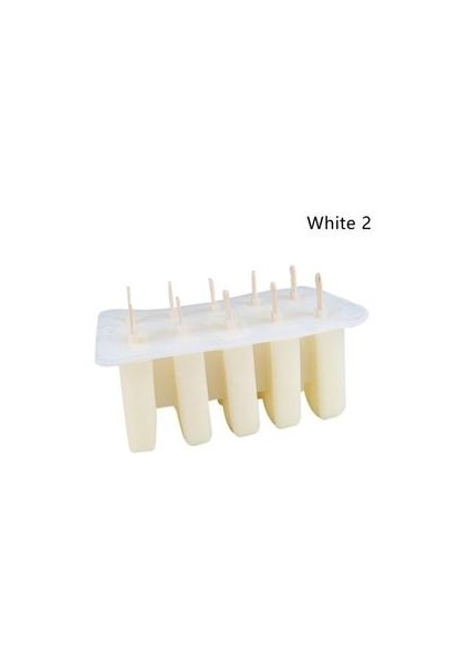 Tatlı Dondurucu Kavite Silikon Popsicle Dondurma Kalıp Kapak ile Dıy Ev Yapımı Lolly Meyve Suyu Ice Cube Tepsi Makinesi 23 * 14.5 * 10 Cm, Beyaz (Yurt Dışından)