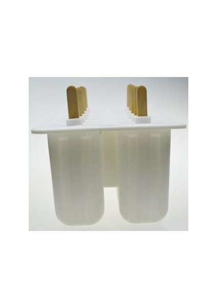 Tatlı Dondurucu Kavite Silikon Popsicle Dondurma Kalıp Kapak ile Dıy Ev Yapımı Lolly Meyve Suyu Ice Cube Tepsi Makinesi 23 * 14.5 * 10 Cm, Beyaz (Yurt Dışından)