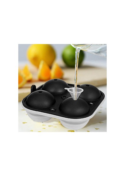 Buz Topu Maker Büyük Küre Kalıp Silikon Buz Küp Tepsileri Viski 2.5 Inç Buz Topu Kalıp Küre Yuvarlak Siyah Kalıp | Dondurma Küvetleri 15.6 * 15.6 * 6.3 Cm, Siyah (Yurt Dışından) fırsatları