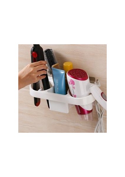 2021 Banyo Organizatör Depolama Eller Serbest Saç Kurutma Makinesi Tutucu Saklama Kutusu Curling Raf Demir Raf Banyo Aksesuarları Seti Için | Banyo Rafları( Yurt Dışından ) fiyatları