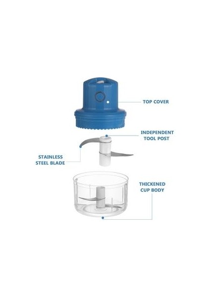 1 Takım 100 ml Taşınabilir Elektrikli Sarımsak Kıyma Ev Mutfak Sarımsak Kıyıcı (Yurt Dışından)