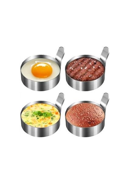304 Paslanmaz Çelik Yumurta Kalıp Potholder Pişirme Çubuk Fried Yumurta Halkaları, Yumurta Ocak Halkaları 4 Paket( Yurt Dışından )