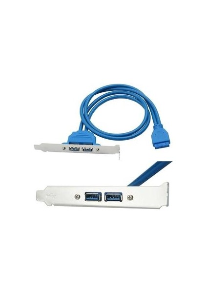 USB 3.0 Arka Panel Genişletme Braketi 20 Pins Başlığı 2-Port Anakart Kablosu( Yurt Dışından )