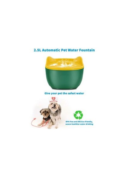 Otomatik Köpek Kedi Çeşmesi 2.5l Büyük Kapasiteli Güvenli Pet Su Dağıtıcı Ultra Sessiz Akıllı Pompa 3 Filtrasyon Sistemi | Köpek Beslemesi( Yurt Dışından )