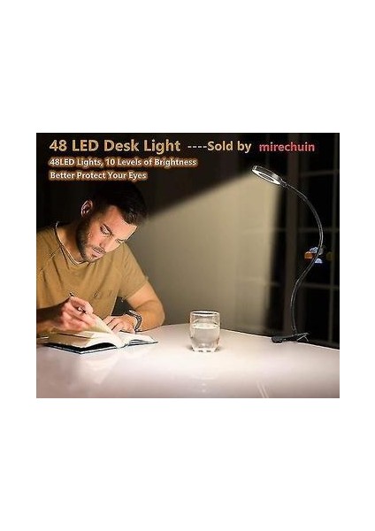 Klipsli Okuma Işıkları 48 LED USB Masa Lambası( Yurt Dışından )