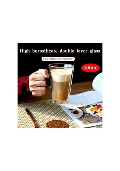 Çift Katmanlı Cam Bardak Dayanıklı Çay Bira Kupa Süt Limon Suyu Fincan Drinkware Lover Kahve Bardak Kupa Hediye Yalıtımlı Kahve Kupa | Bira Steins( Yurt Dışından )