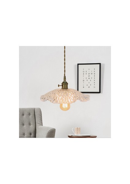 Retro Pirinç Cam Avize Yatak Odası Başucu Ayna Ön Giriş Balkon Bay Pencere Lotus Yaprak Lambası( Yurt Dışından )