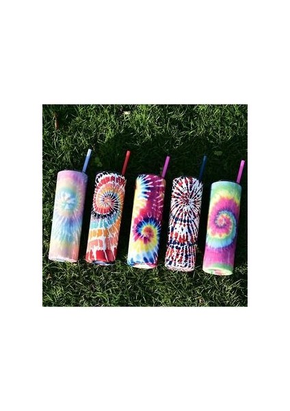 Üçlü Yalıtımlı Paslanmaz Çelik Tumbler Tie Boya Popüler Sanat Tabakası Bardaklar (Renkli)( Yurt Dışından )