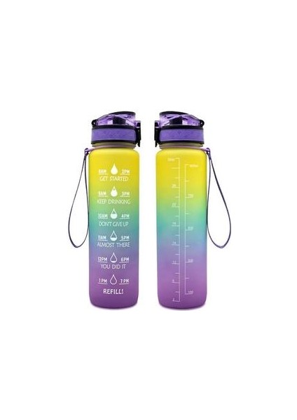 Degrade Buzlu Seyahat Kupası 1000ML Uzay Kupası Büyük Kapasiteli (Purpleyellowblue)( Yurt Dışından ) modelleri