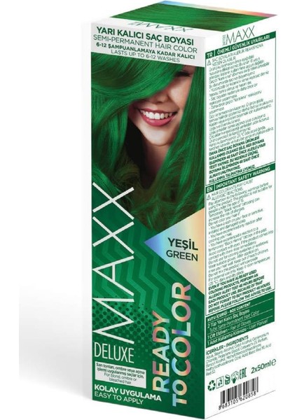 Maxx Deluxe Yarı Kalıcı Mix Boya Yeşil