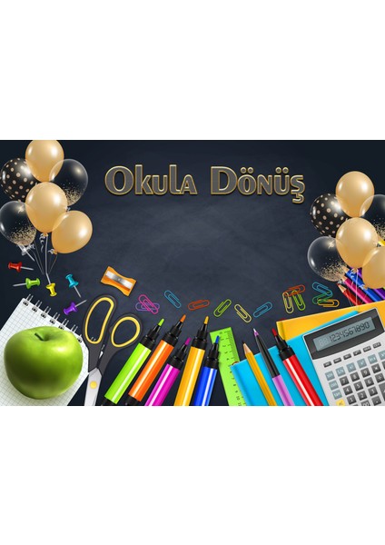 Okullarda Kullanıma Uygun Okula Dönüş Brandası Arka Fon