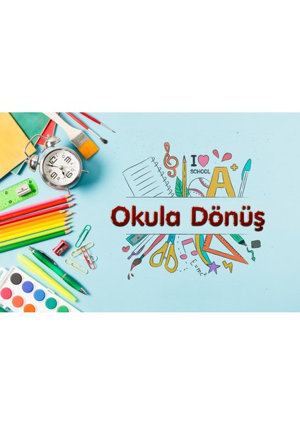 Okullarda Kullanıma Uygun Okula Dönüş Brandası Arka Fon